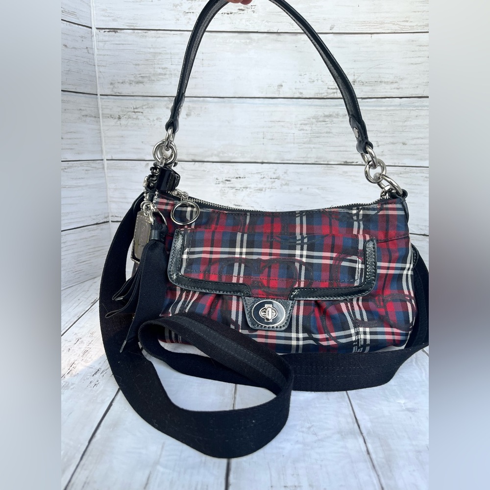 COACH POPPY TARTAN GROOVY SWING BAG/ CROSSBODY BAG/ SHOULDER BAG #18715